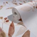 Ikke-vævet tapet blade blomstret natur mat i hvid beige