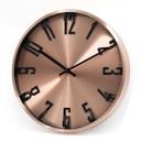 Moderne Wanduhr im Metallic-Look aus Aluminium, roségold | Ø 30 cm