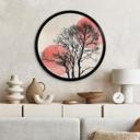 Póster Kubistika - Sol y luna detrás del árbol - Redondo
