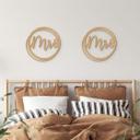 Boda Señora y Señora letras - MDF naturaleza