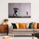 Geborsteld Alu-Dibond met goud-, zilver- & kopereffect - Coloured Rain - Banksy