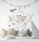 Børnetapet, non-woven tapet med illustration Kids Walls hvid, beige 