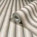 Papel pintado no tejido de color gris beige aspecto 3D panel acústico aspecto madera rayas clásico 