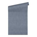 effen behang met glans blauw - vliesbehang met textiel look 