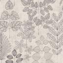 Papel pintado no tejido con motivo floral - rayas finas en gris y topo
