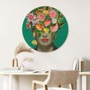 Cuadro de madera Frida Floral - Frida Floral Studio - Redondo