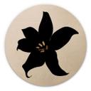Cuadro de madera Kubistika - Orquídea oscura - Redondo