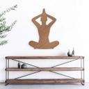 Décoration murale en bois placage d'acajou - Yoga - Position assise 02