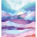 Fotomural de paisaje montañoso iridiscente - SpaceFrog Designs