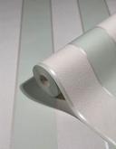 stribet non-woven tapet Novamur Yvi hvid, grøn