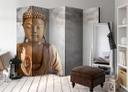 Rumdeler med skærm - Buddha, 5-delt - 225x172 cm