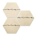 Hexagon Hout Vis ris aime (set van 3)
