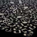 Wanddecoratie Muziek Hart - zilver glitter