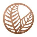 Decoración en madera hojas en círculo - madera de caoba