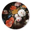 Wandcirkel Glas - Mignon - Stilleven met Bloemen