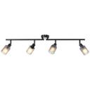 Spotrohr Leander, grau, 18 x 86 cm, Glas Lampe