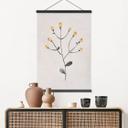 Póster de tela Planta delicada con flores amarillas - Goed Blauw
