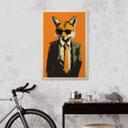 Cuadro de madera Zorro fresco con traje - Magnusson