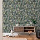 jungle tapet blade planter grøn blå hvid - mønstre non-woven tapet