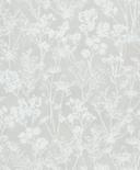 Non-woven tapet i gråt bladmotiv bladlook blomstret natur 