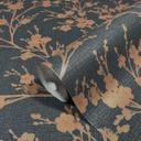 Blomstertapet, non-woven tapet Novamur Yvi sort, guld