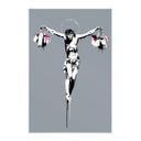 Póster de tela Banksy - Jesucristo con bolsas de la compra