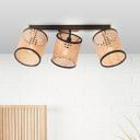 Spotbalken Toni, beige, 21 x 49 cm, Rattan Innenleuchte