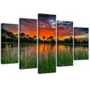 5 stykke lærredstryk, Sunset Lake