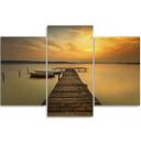 3 stykke lærredstryk, Jetty Boat Lake Sunset