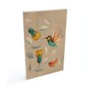 Billede af træ med fuglemotiv - Kolibri - Brun
