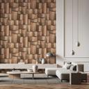 non-woven tapet med træmotiv geometrisk brun 3D-look