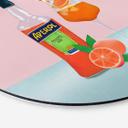 Vægcirkel Aperol - Lizde – print på aluminium (Alu-Dibond)