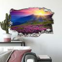 3D Wallsticker solnedgang i bjergene