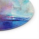 Glasbillede - Abstrakt kystlinje i violet - Schmucker - Rund