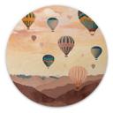 Cuadro de madera Alto con los globos aerostáticos - Goed Blauw - Redondo