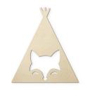 Decoración en madera chopo - tipi - zorro
