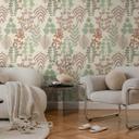 Papier peint mural intissé Skandi - design de feuilles discret dans les tons naturels & terre cuite