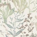Papier peint intissé Elodie Maison Botanique vert bleu marron - blanc feuilles herbes salon