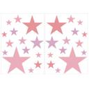 Sticker mural - Set d'étoiles rose pastel