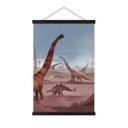 Póster de tela En la tierra de los dinosaurios - Marrón