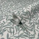 Papel pintado no tejido hojas, motivo hoja naturaleza floral en gris
