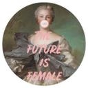 Vinilo decorativo El futuro es femenino - Arte digital Grace - Redondo