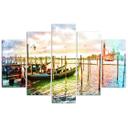5 stykke lærred Print Venedig Gondoler Italien