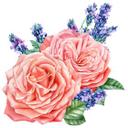 Sticker mural harmonie de roses XXL