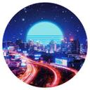 Vinilo decorativo de pared Cyber City Bangkok - Takkar - Redondo