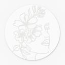 Akrylglasbillede, vinduesbillede til at hænge op Face Floral - Rund