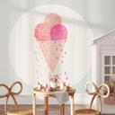 Fotomural - Tres bolas de helado en verano - Redondo - Papel pintado autoadhesivo/no tejido