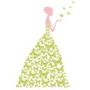 Sticker mural - Lady with Butterflies-vert