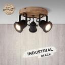 Spotrondell Jesse, braun, 26 x 13 cm, Holz Innenleuchte