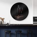Tableau sur verre rond Perfoncio - vin rouge pour connaisseurs